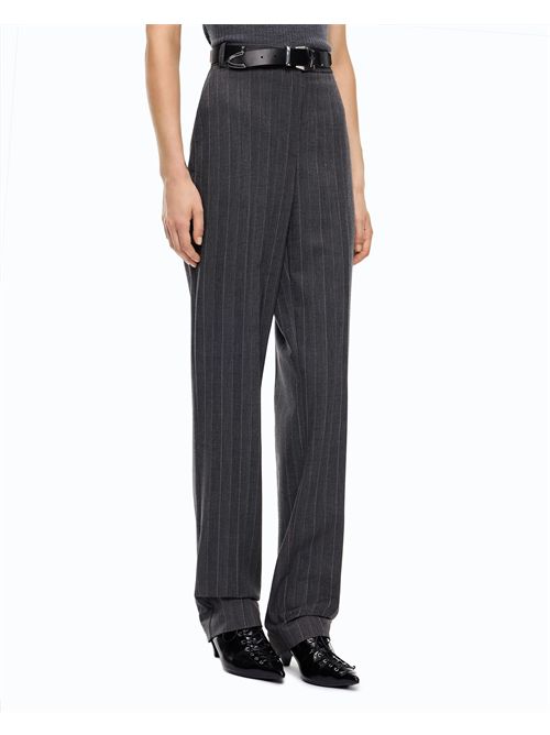Pantaloni a sigaretta gessati in misto lana stretch PINKO | 107264A3FF/IN4